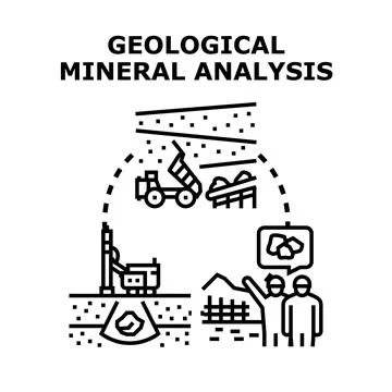 Geological mineral analysis process exploring natural resources イラスト素材