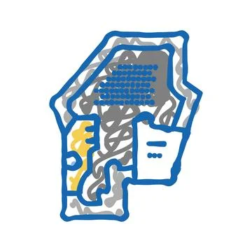 Geological modeling icon doodle illustration Stock Illustration