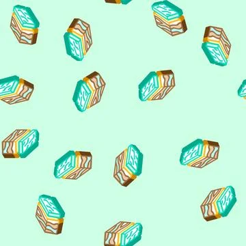 Geological modeling isometric icon seamless pattern Stock Illustration