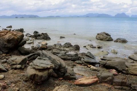 Geological process of erosion to stone and rock formations created by the nat Stock Photos