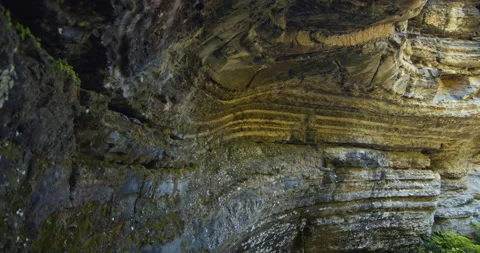 Geological rocks vaulted cavern /Grotte des fees /Saint-Leandre /Matane /Pan Stockbeeldmateriaal 130919445