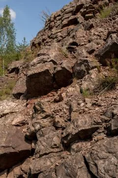 Geological structures in zachelmie quarry Stock Photos