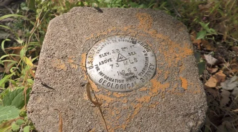 Geological Survey Marker Stock Footage 69019220