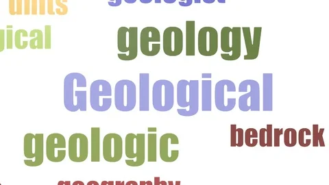 Geological Tagcloud Animated Isolated On White Stock Footage 107205372