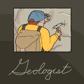 Geologist Collecting Samples Illustration Illustrazione stock