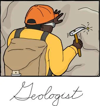 Geologist in Frame Stock Illustration