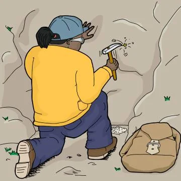 Geologist Getting Samples Illustrazione stock