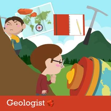 Geologist occupation vector Stock Illustration