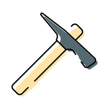Geologist pick hammer icon representing mining and research Stock Illustration