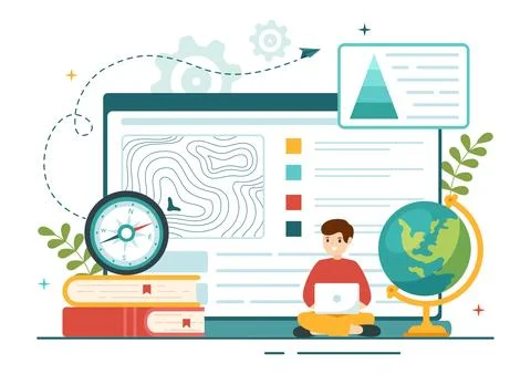 Geologist Vector Illustration with Soil Analysis and Features of the Earth .. Stock Illustration