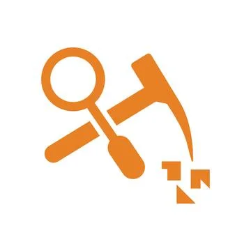 Geology, mining icon. Orange vector. Stock Illustration