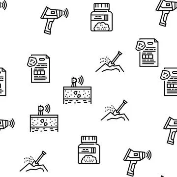 Geology Researching Vector Seamless Pattern 스톡 일러스트