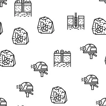 Geology Researching Vector Seamless Pattern 스톡 일러스트