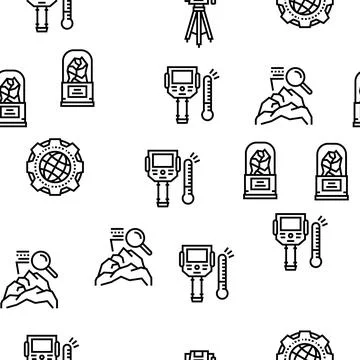 Geology Researching Vector Seamless Pattern 스톡 일러스트