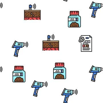 Geology Researching Vector Seamless Pattern 스톡 일러스트