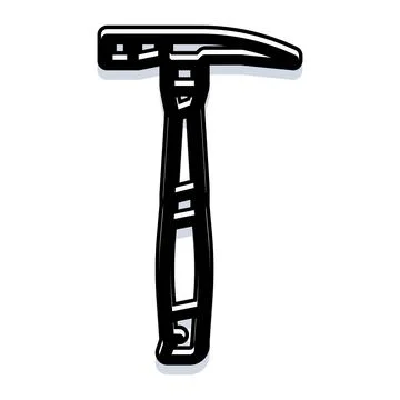 Geology rock hammer tool for mining research work Stock Illustration
