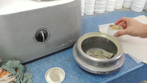 Geology Sample Preparation Laboratory Stock Footage 138300510