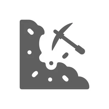 Geology, science icon. Gray vector graphics. Stock Illustration