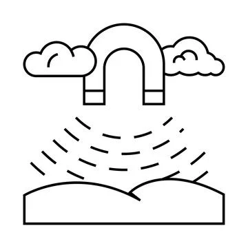 Geomagnetic storm line icon vector illustration Stock Illustration