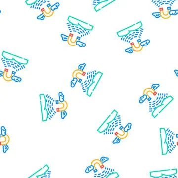 Geomagnetic storm vector seamless pattern Stock Illustration