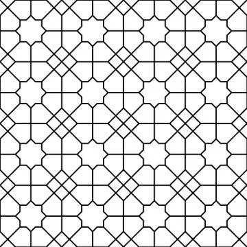 Geomatric pattern with lines and squares. seamless islamic, indian motif patt Stock Illustration