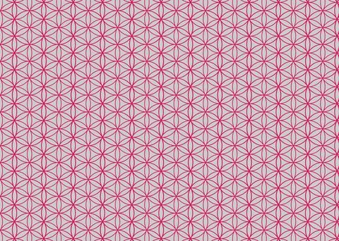 Geometri repeating pattern of pink flower like shapes on gray background. 스톡 일러스트