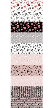 Geometria black pink Illustrazione stock