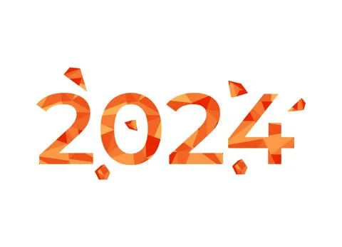 Geometric 2024 number or text art design vector Illustrazione stock