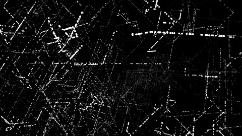 Geometric 3d Abstract Animation: Evolving White Dots to Lines 4k background loop Vidéo 263041564