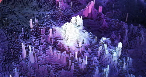 Geometric 3d background with blocks forming a digital city. Stock Footage 331494423