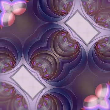 Geometric 3D Fractal Pattern with Rolling Spheres in Pastel Pink Tones 库存插图