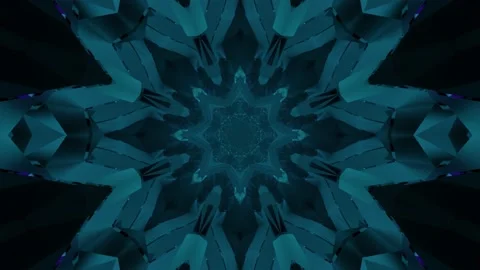 Geometric 3d illustration of endless blue star shaped corridor Stock Footage 149153358