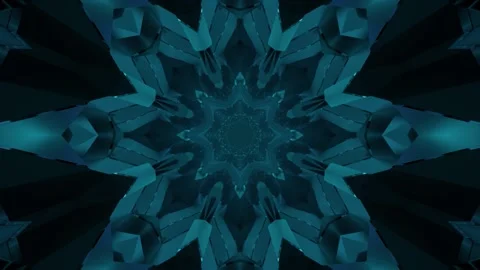 Geometric 3d illustration of endless blue star shaped corridor Stock Footage 160822824