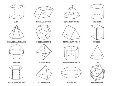 Geometric 3d line shapes. Geometry linear forms triangle, tetrahedron and cone 스톡 일러스트