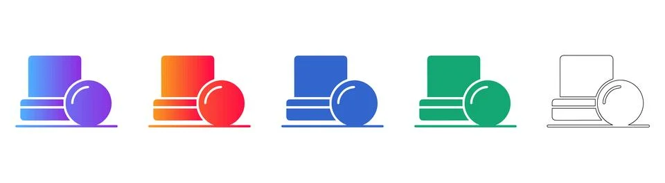 Geometric 3D Object Icons for Design Tools Stock Illustration