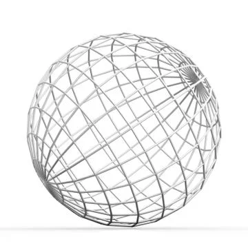 Geometric 3D object on white mathematical construction Stock Illustration