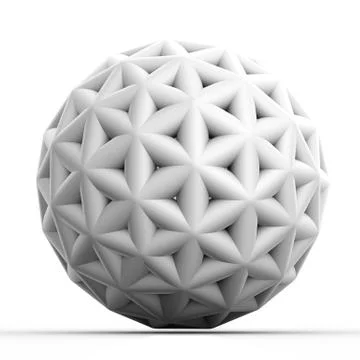 Geometric 3D object on white mathematical construction Stock Illustration