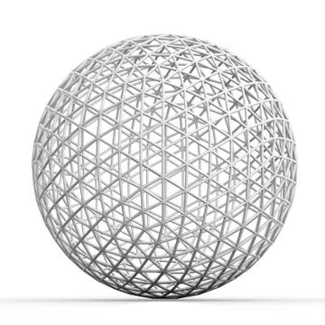 Geometric 3D object on white mathematical construction Stock Illustration