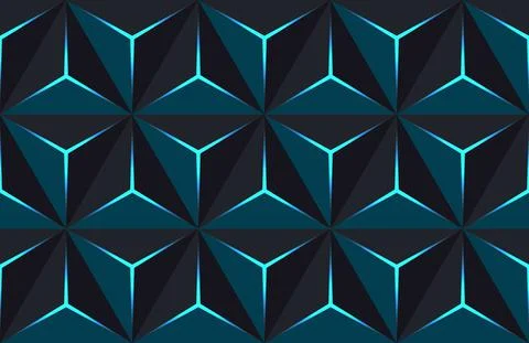 Geometric 3D Pattern with Basic Shapes. Background with luxury dark polygonal Stock Illustration