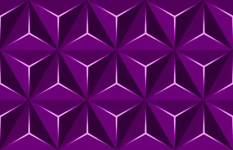 Geometric 3D Pattern with Basic Shapes. Purple Background Stock Illustration