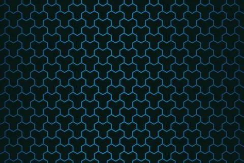 Geometric 3D pattern with blue outline polygons vector background Illustrazione stock