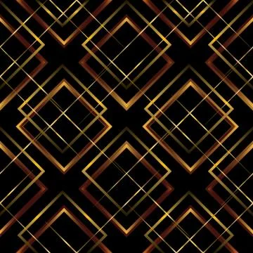 Geometric  3d pattern. Gold lines and squares. Ilustración de archivo