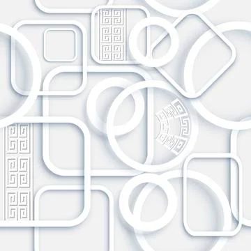 Geometric 3d seamless pattern. Modern surface white background. Repeat orname Stock Illustration