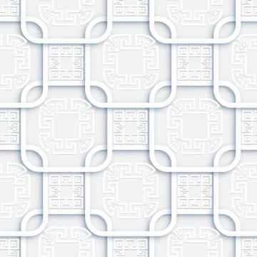 Geometric 3d seamless pattern. Modern surface white background. Repeat futuri Stock Illustration