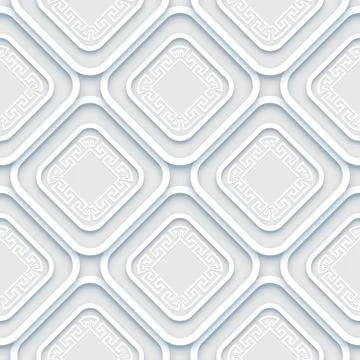 Geometric 3d seamless pattern. Modern surface white background. Repeat futuri Stock Illustration