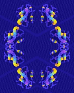 Geometric 3D Symmetrical Frame with Rainbow Gradient and Negative Space 스톡 일러스트