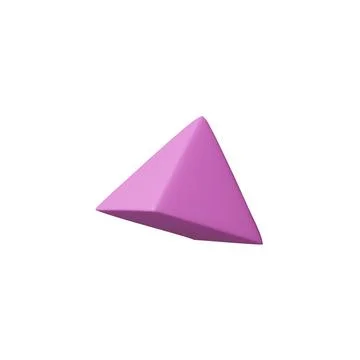 Geometric 3D triangle pyramid shape plastic cartoon style vector icon, basic Stock Illustration