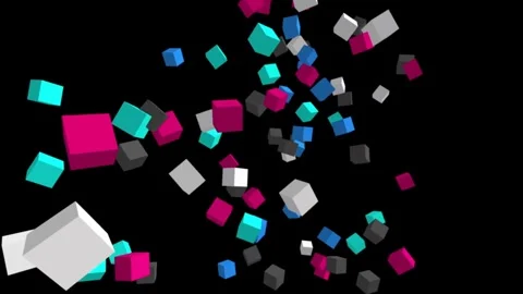 Geometric 3D Wireframe Cube Formation Animation Rotation Stock Footage 311218925