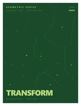 Geometric abstract art crystalline transform microstock vector illustration. Stock Illustration