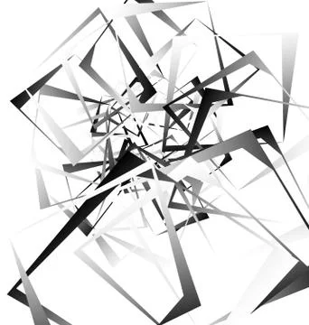 Geometric abstract art. Edgy, angular rough texture. Monochrome, black and wh Stock Illustration